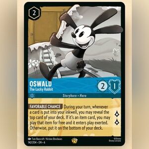 Disney Lorcana Oswald Legendary 142/204 EN 6 Non Foil Card